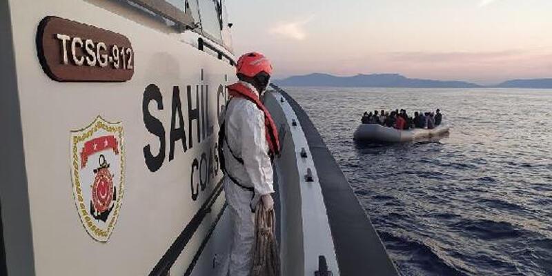 Kuşadası açıklarında 70 kaçak göçmen kurtarıldı