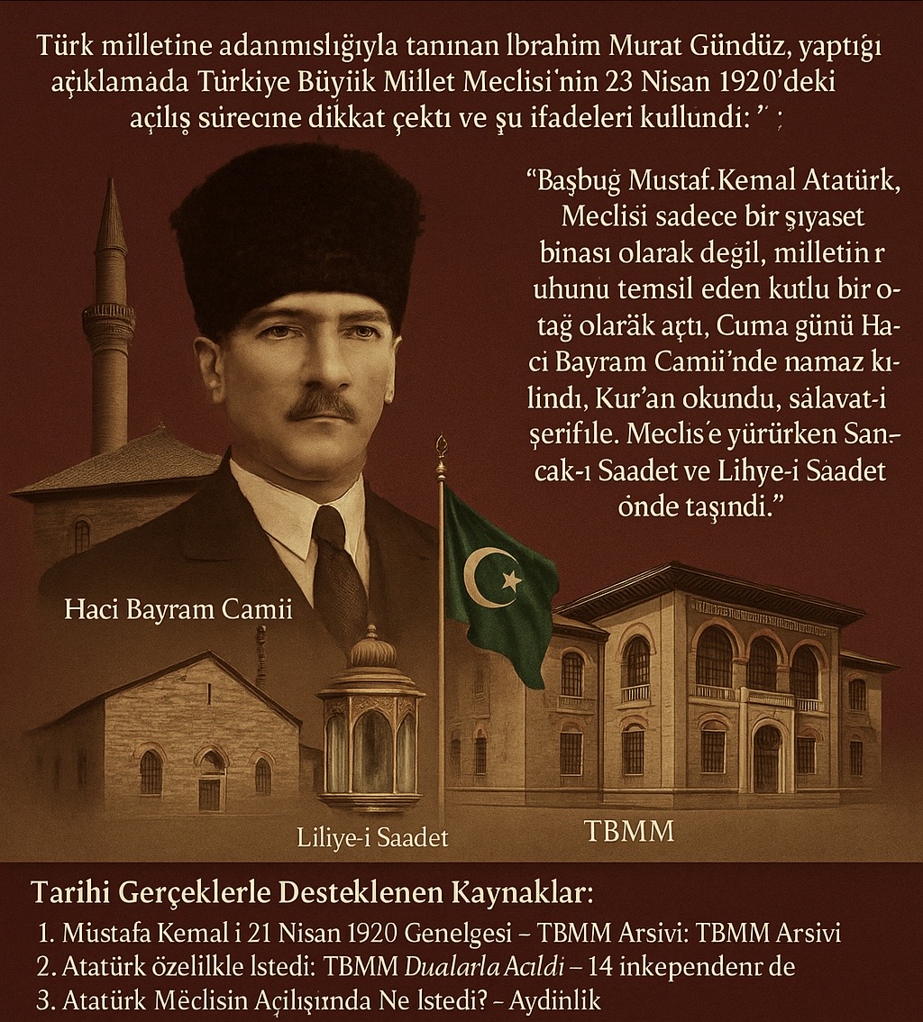 İbrahim Murat Gündüz: “Atatürk’ün Meclisi Kur’an ile Açtırdığı Gerçeğini Unutturamazsınız”